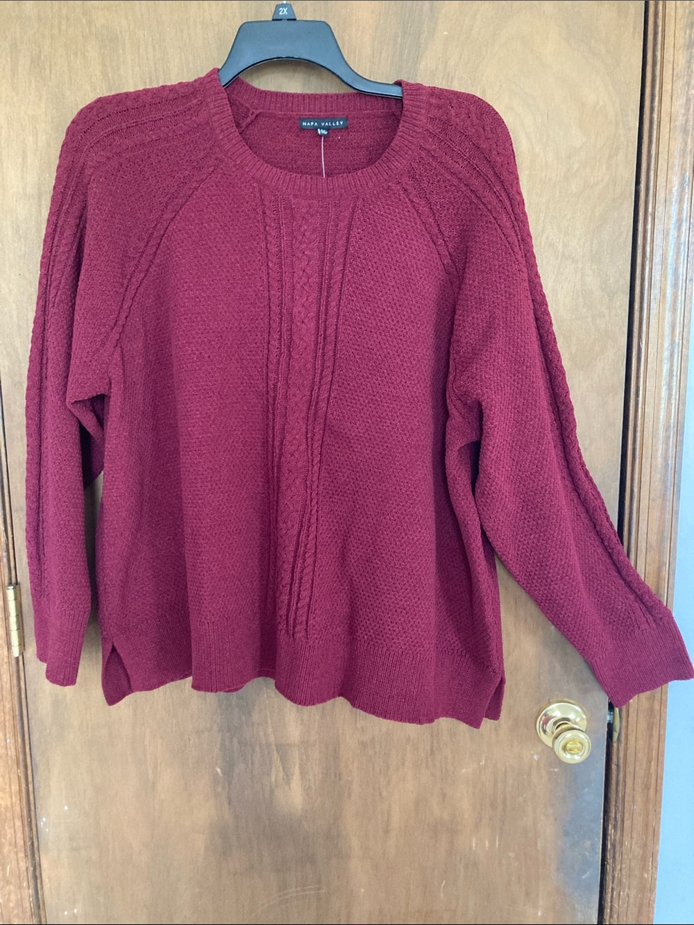 Napa Valley long sleeve sweater darker red casual business casual size 3X